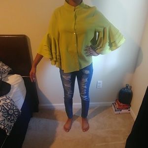 Lime Green Flow sleeve shirt